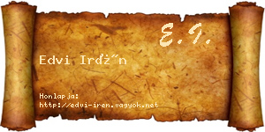 Edvi Irén névjegykártya